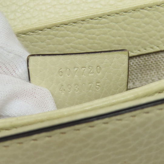 GUCCI Shoulder Bag 607720 Calfskin white Interlocking G outlet Women Used Authentic