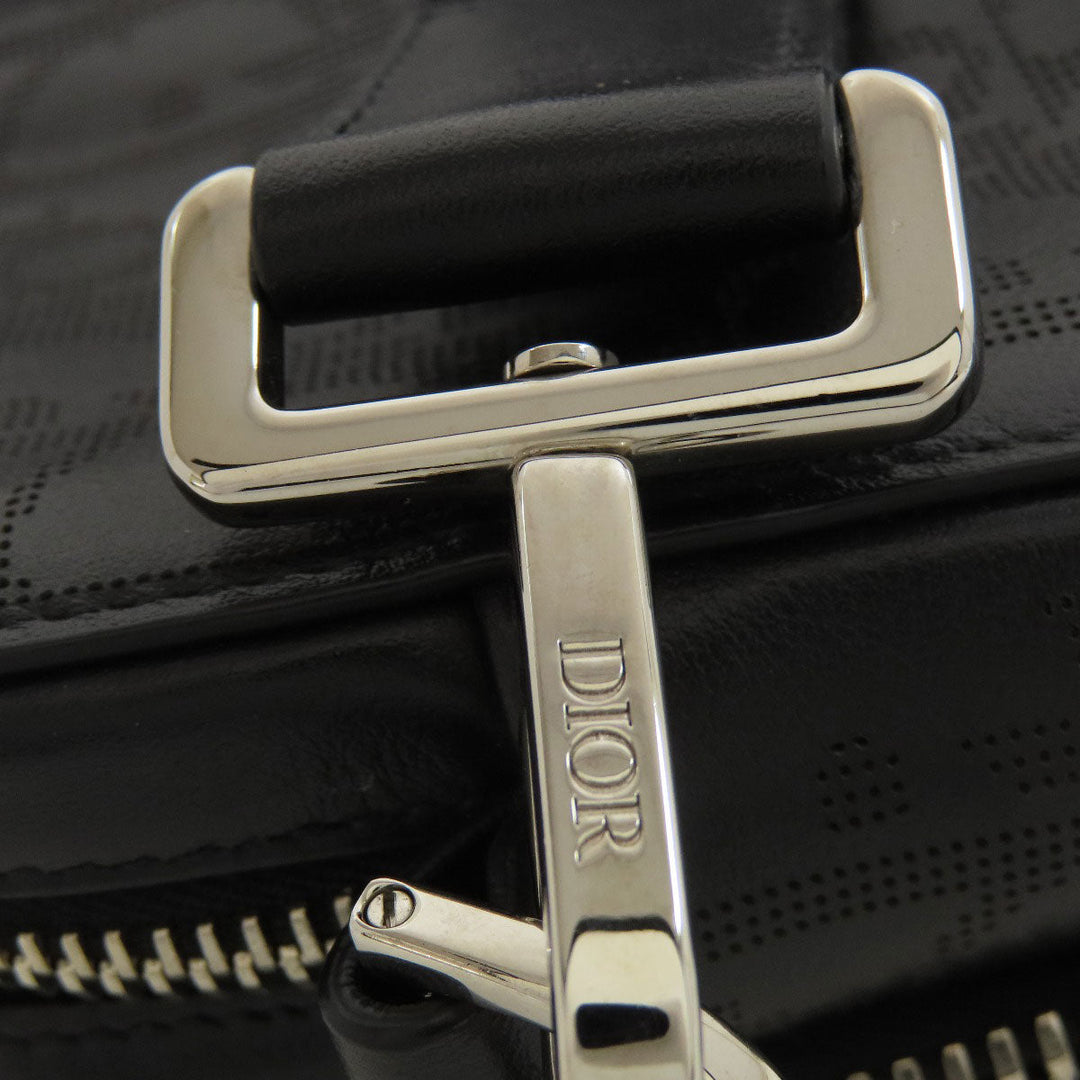 Christian Dior Shoulder Bag leather black Trotter Pattern Women Used Authentic
