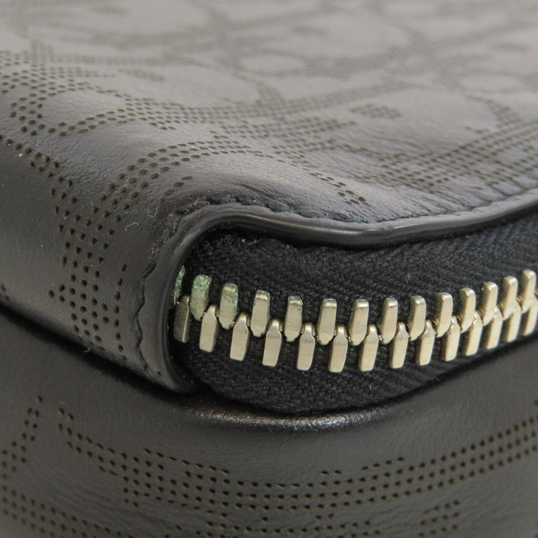Christian Dior Shoulder Bag leather black Trotter Pattern Women Used Authentic