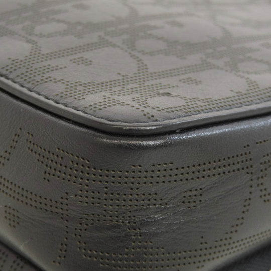Christian Dior Shoulder Bag leather black Trotter Pattern Women Used Authentic