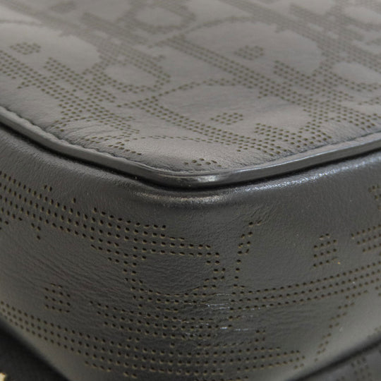 Christian Dior Shoulder Bag leather black Trotter Pattern Women Used Authentic