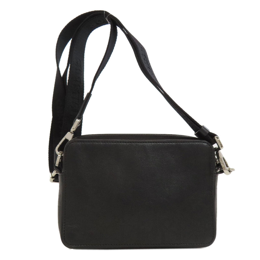 Christian Dior Shoulder Bag leather black Trotter Pattern Women Used Authentic
