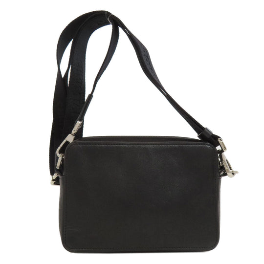 Christian Dior Shoulder Bag leather black Trotter Pattern Women Used Authentic