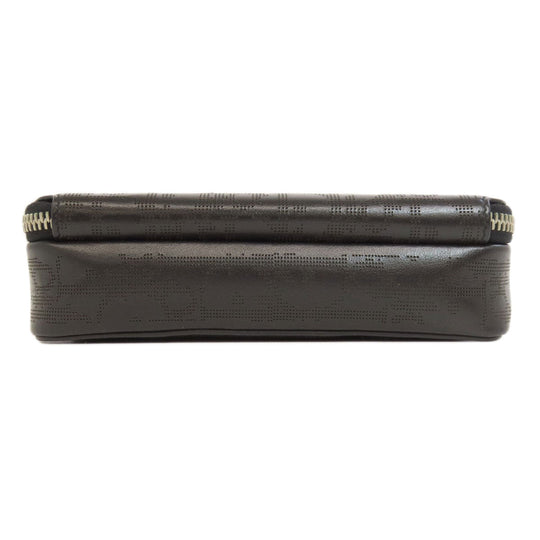 Christian Dior Shoulder Bag leather black Trotter Pattern Women Used Authentic