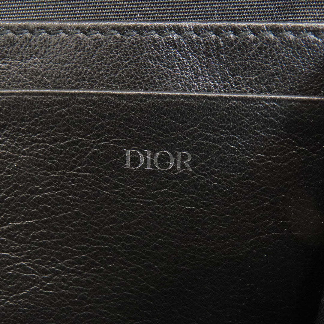 Christian Dior Shoulder Bag leather black Trotter Pattern Women Used Authentic