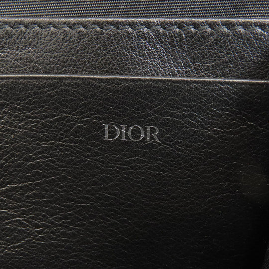 Christian Dior Shoulder Bag leather black Trotter Pattern Women Used Authentic