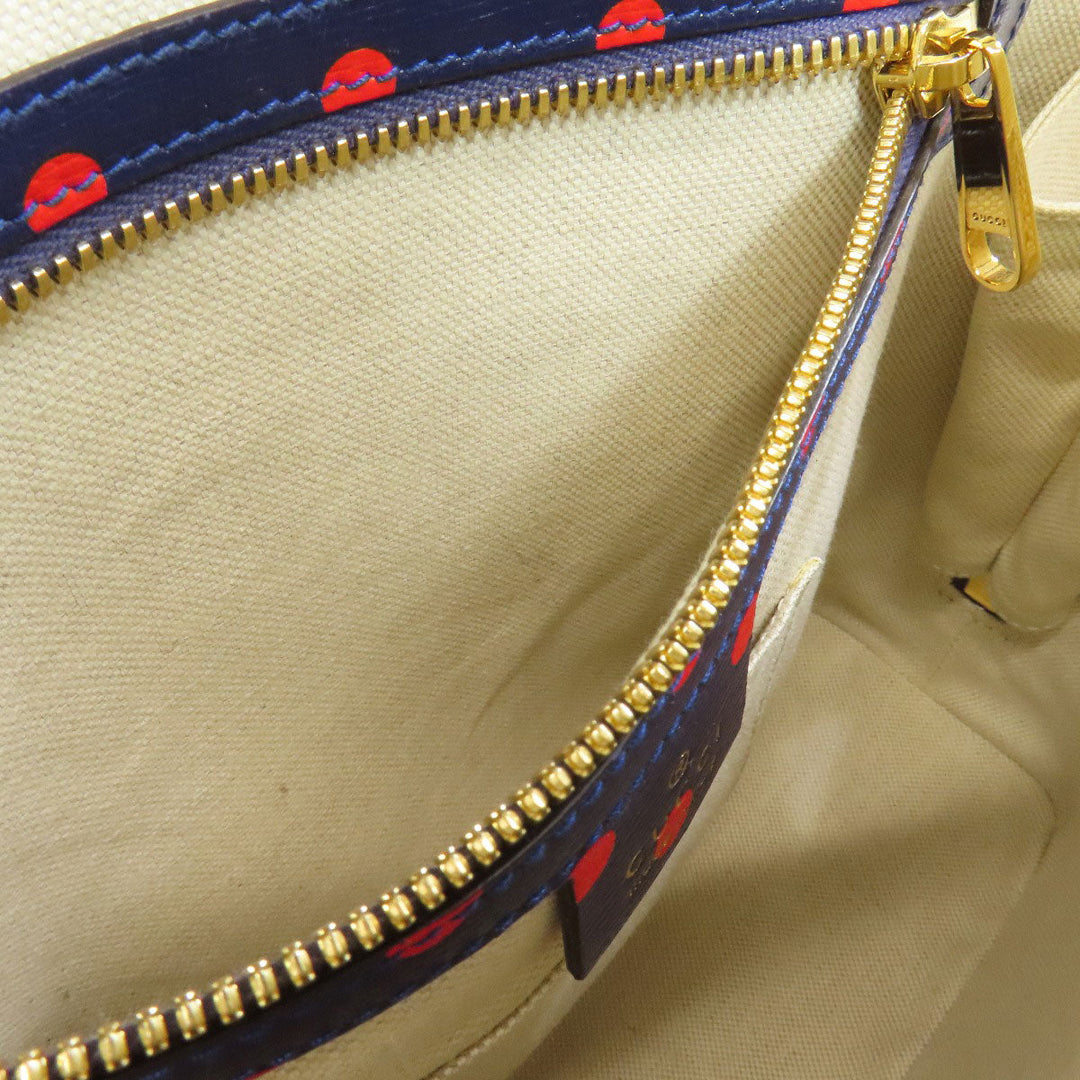 GUCCI Handbag 620850 leather Navy Horsebit Dot Pattern 2WAY Women Used Authentic