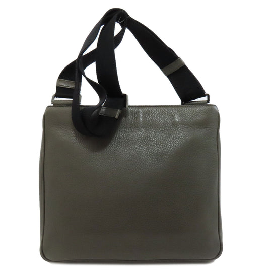 PRADA Shoulder Bag VA1034 leather gray logoMetal Women Used Authentic
