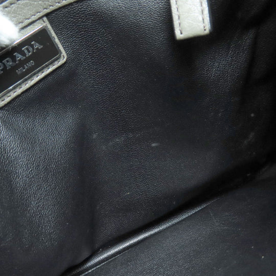 PRADA Shoulder Bag VA1034 leather gray logoMetal Women Used Authentic