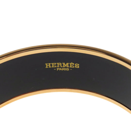 HERMES bracelet metallic pink Emaille GM bangle Women Used Authentic