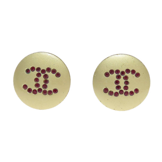 CHANEL Earring metallic gold COCO Mark Women Used Authentic