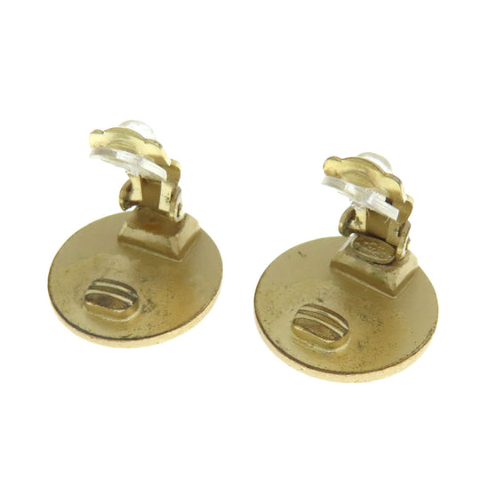 CHANEL Earring metallic gold COCO Mark Women Used Authentic