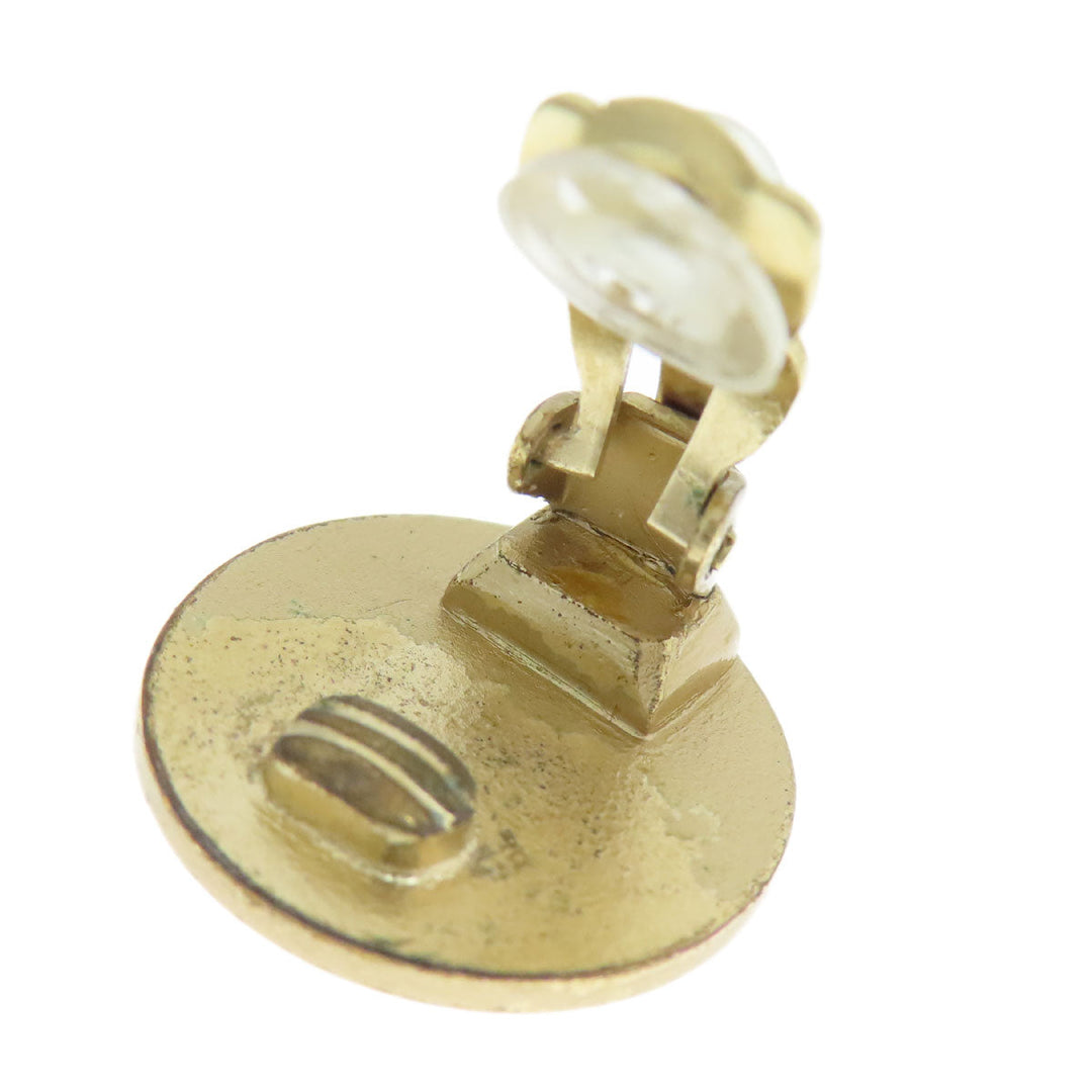 CHANEL Earring metallic gold COCO Mark Women Used Authentic