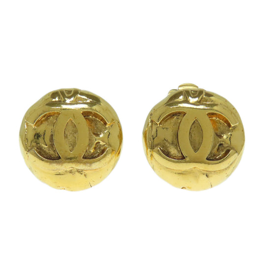 CHANEL Earring metallic gold COCO Mark Women Used Authentic