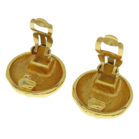 CHANEL Earring metallic gold COCO Mark Women Used Authentic