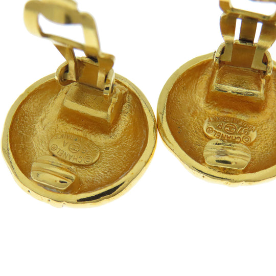 CHANEL Earring metallic gold COCO Mark Women Used Authentic