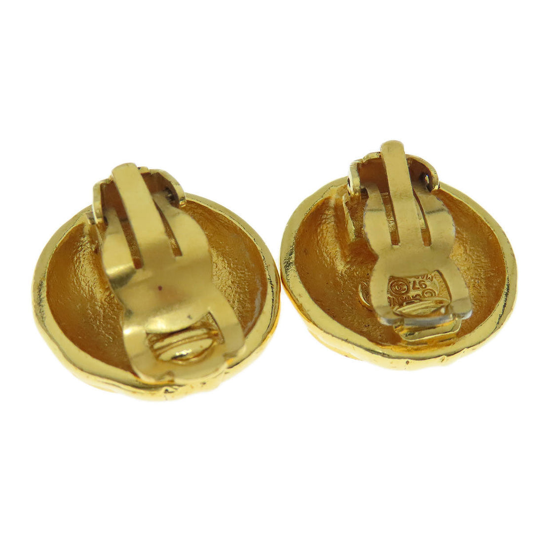 CHANEL Earring metallic gold COCO Mark Women Used Authentic