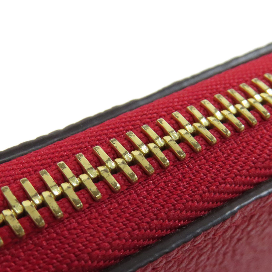 LOUIS VUITTON Long Wallet Purse M61701 Ann Platt Red Portefeuille Clemence Women Used Authentic