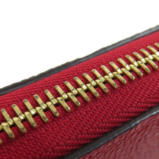 LOUIS VUITTON Long Wallet Purse M61701 Ann Platt Red Portefeuille Clemence Women Used Authentic