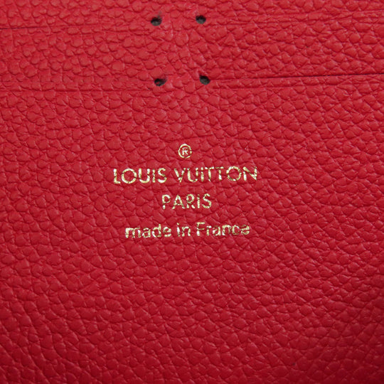 LOUIS VUITTON Long Wallet Purse M61701 Ann Platt Red Portefeuille Clemence Women Used Authentic