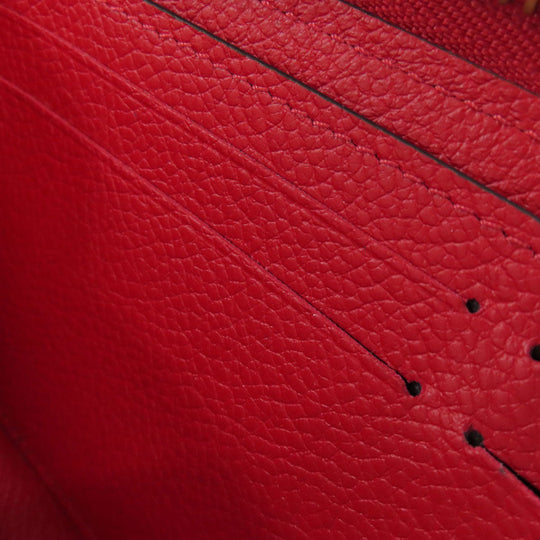 LOUIS VUITTON Long Wallet Purse M61701 Ann Platt Red Portefeuille Clemence Women Used Authentic