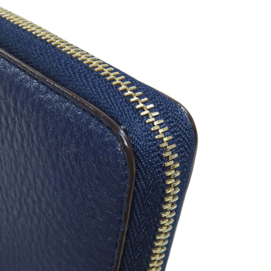BALLY Coin case leather Navy Barry Stripe mens Used Authentic