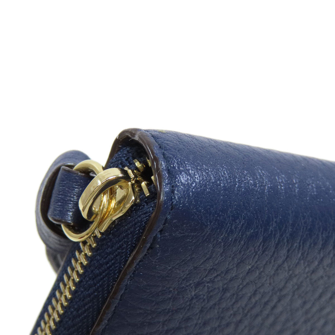 BALLY Coin case leather Navy Barry Stripe mens Used Authentic
