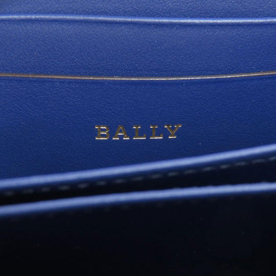 BALLY Coin case leather Navy Barry Stripe mens Used Authentic