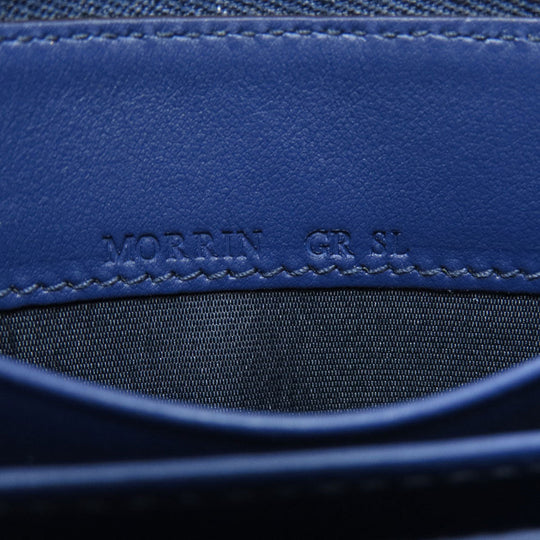 BALLY Coin case leather Navy Barry Stripe mens Used Authentic