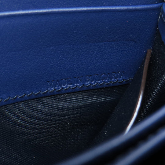 BALLY Coin case leather Navy Barry Stripe mens Used Authentic