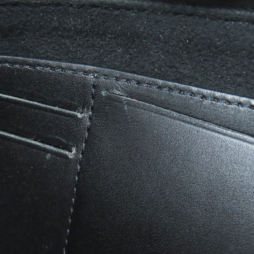 Maison Margiela Long Wallet Purse leather black logo Women Used Authentic