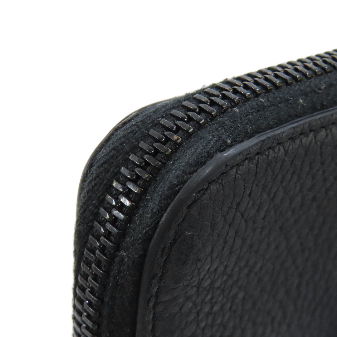 Maison Margiela Long Wallet Purse leather black logo Women Used Authentic