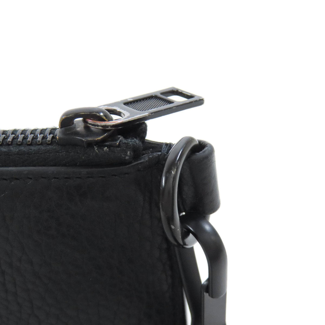 Maison Margiela Long Wallet Purse leather black logo Women Used Authentic