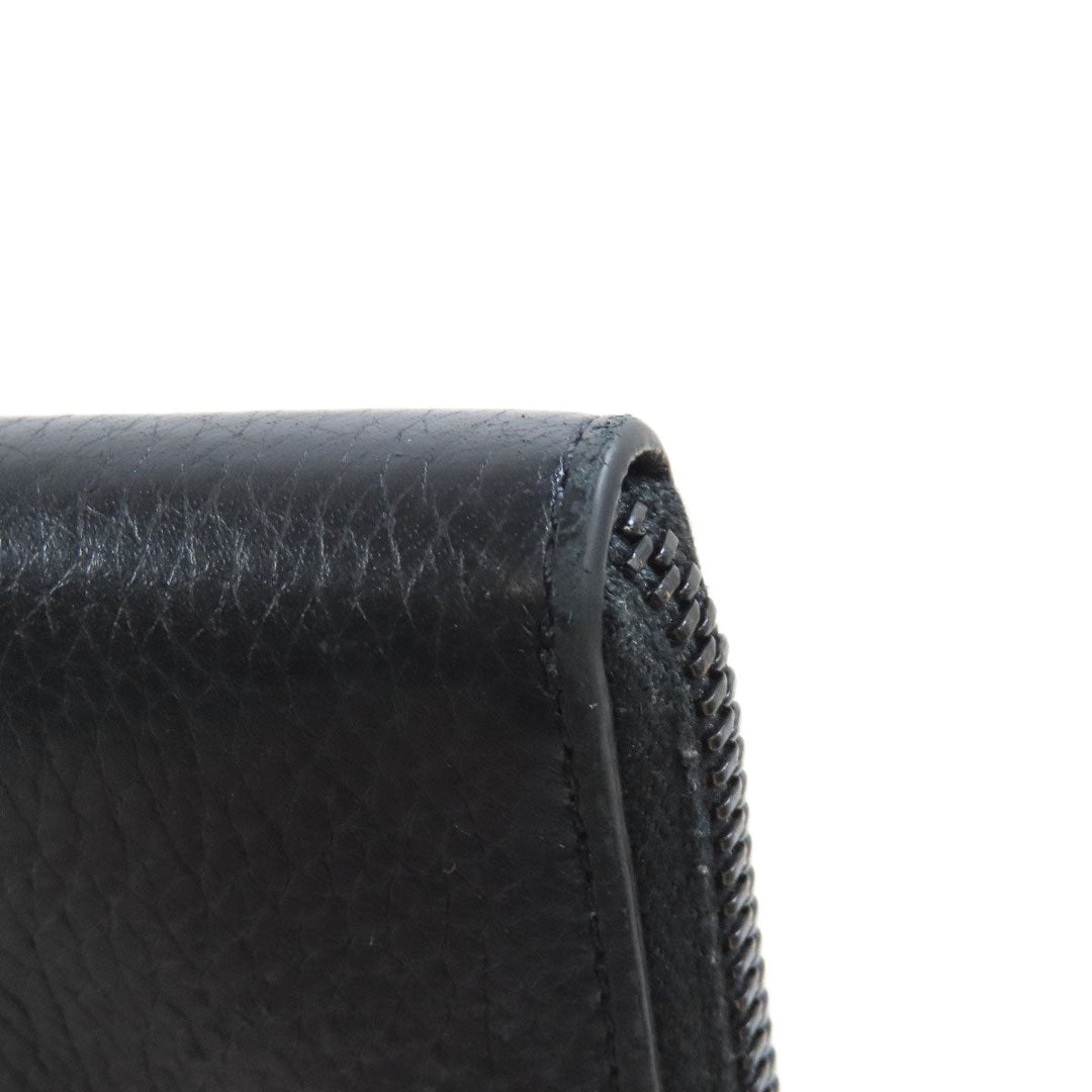 Maison Margiela Long Wallet Purse leather black logo Women Used Authentic