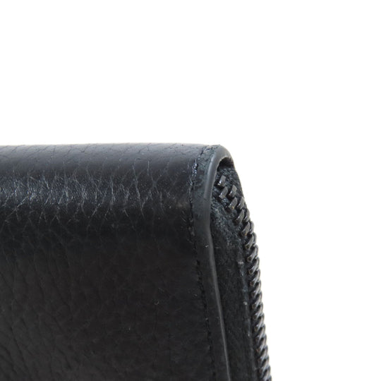 Maison Margiela Long Wallet Purse leather black logo Women Used Authentic