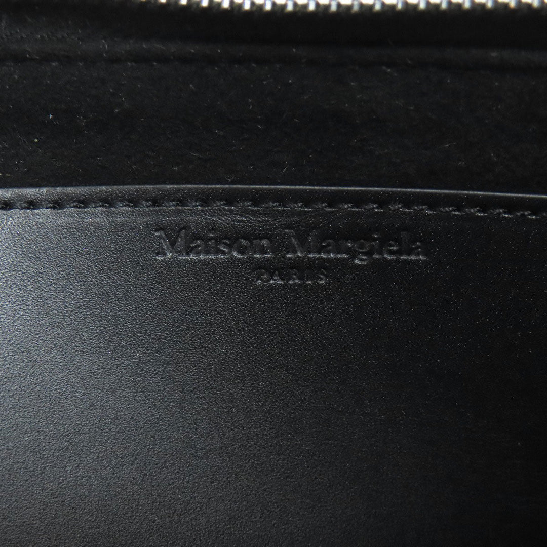 Maison Margiela Long Wallet Purse leather black logo Women Used Authentic