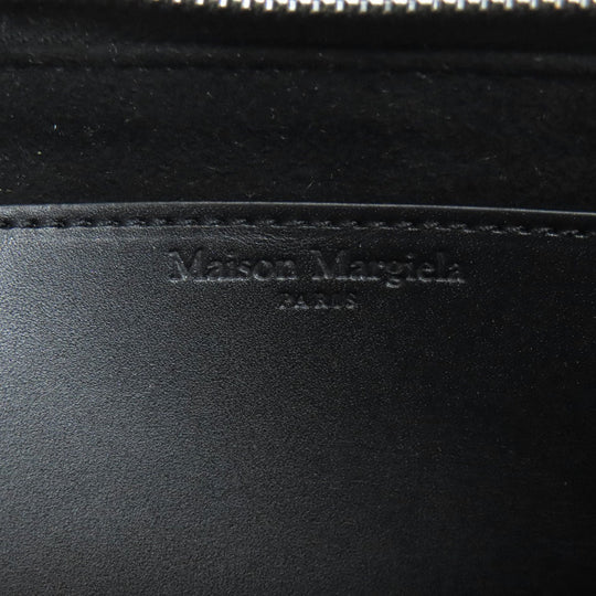 Maison Margiela Long Wallet Purse leather black logo Women Used Authentic
