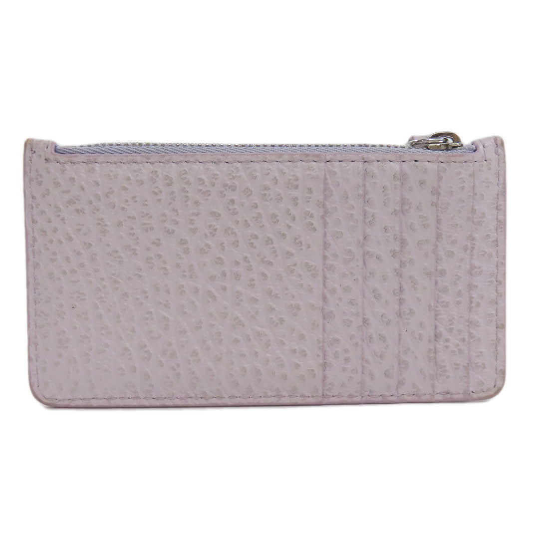 Maison Margiela Coin case leather purple logo Women Used Authentic