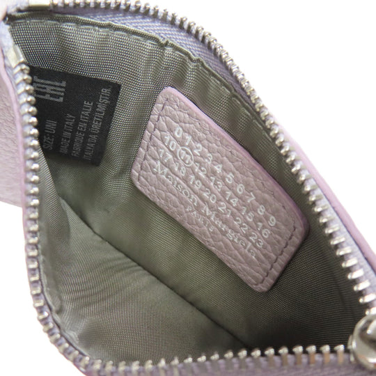 Maison Margiela Coin case leather purple logo Women Used Authentic