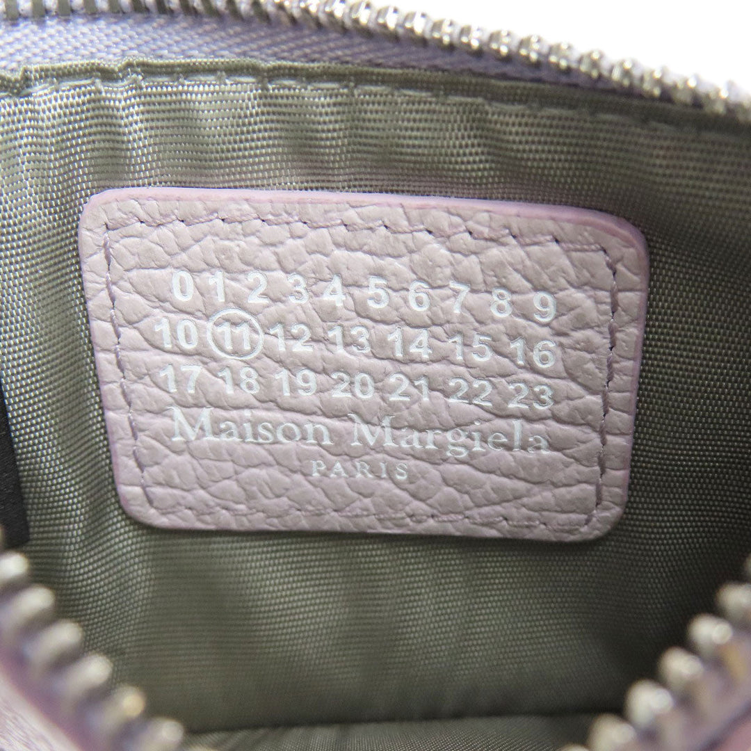 Maison Margiela Coin case leather purple logo Women Used Authentic
