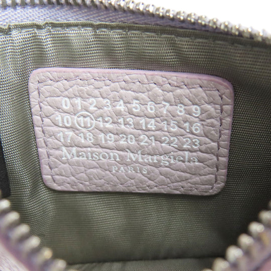 Maison Margiela Coin case leather purple logo Women Used Authentic