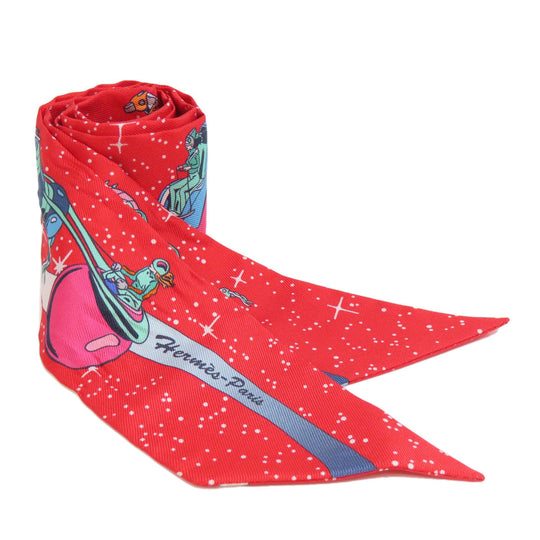 HERMES scarf silk Red Twilly