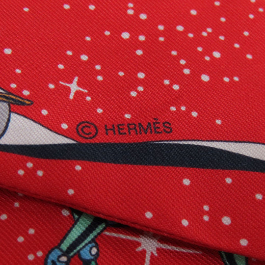 HERMES scarf silk Red Twilly