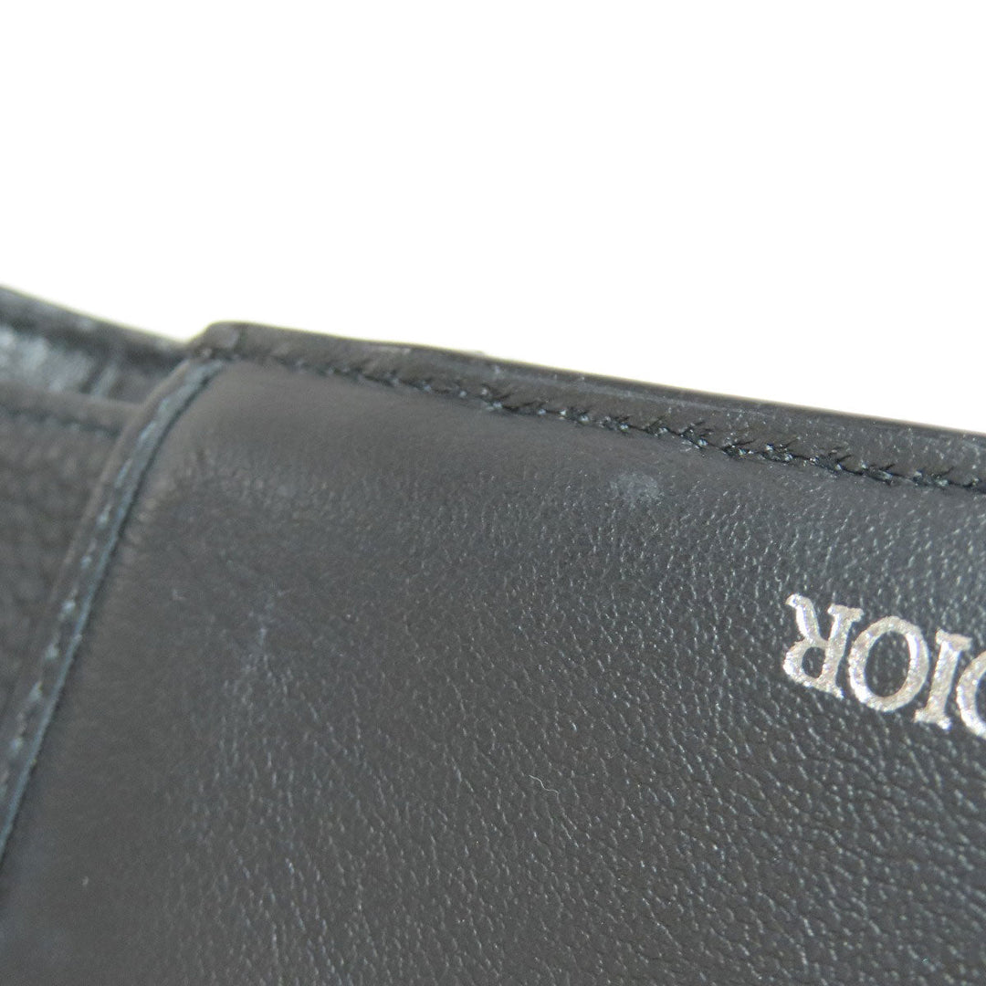 Christian Dior Bifold Wallet canvas black Trotter Pattern