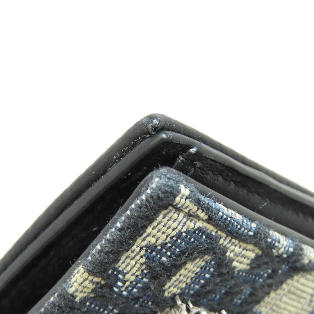 Christian Dior Bifold Wallet canvas black Trotter Pattern