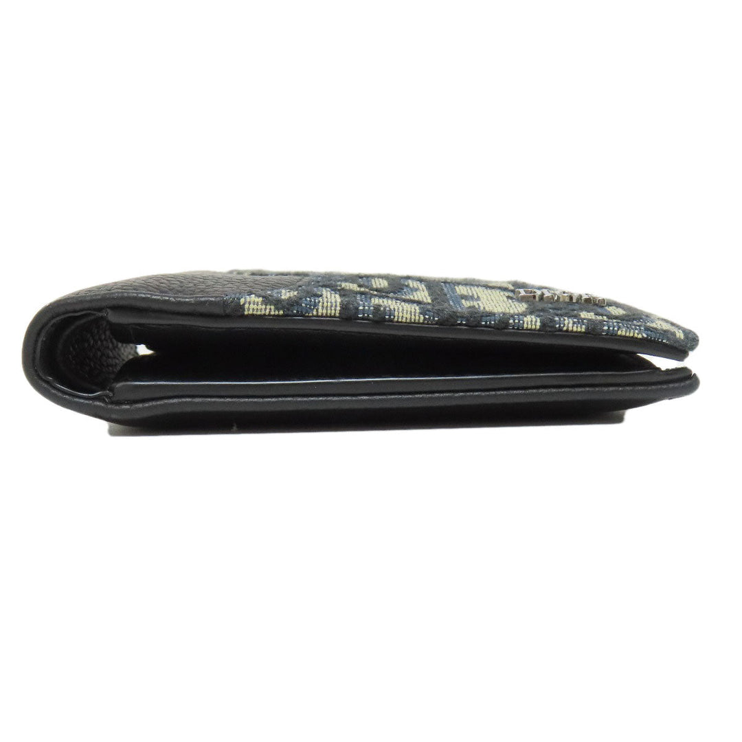 Christian Dior Bifold Wallet canvas black Trotter Pattern