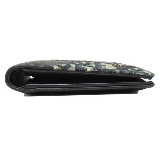 Christian Dior Bifold Wallet canvas black Trotter Pattern