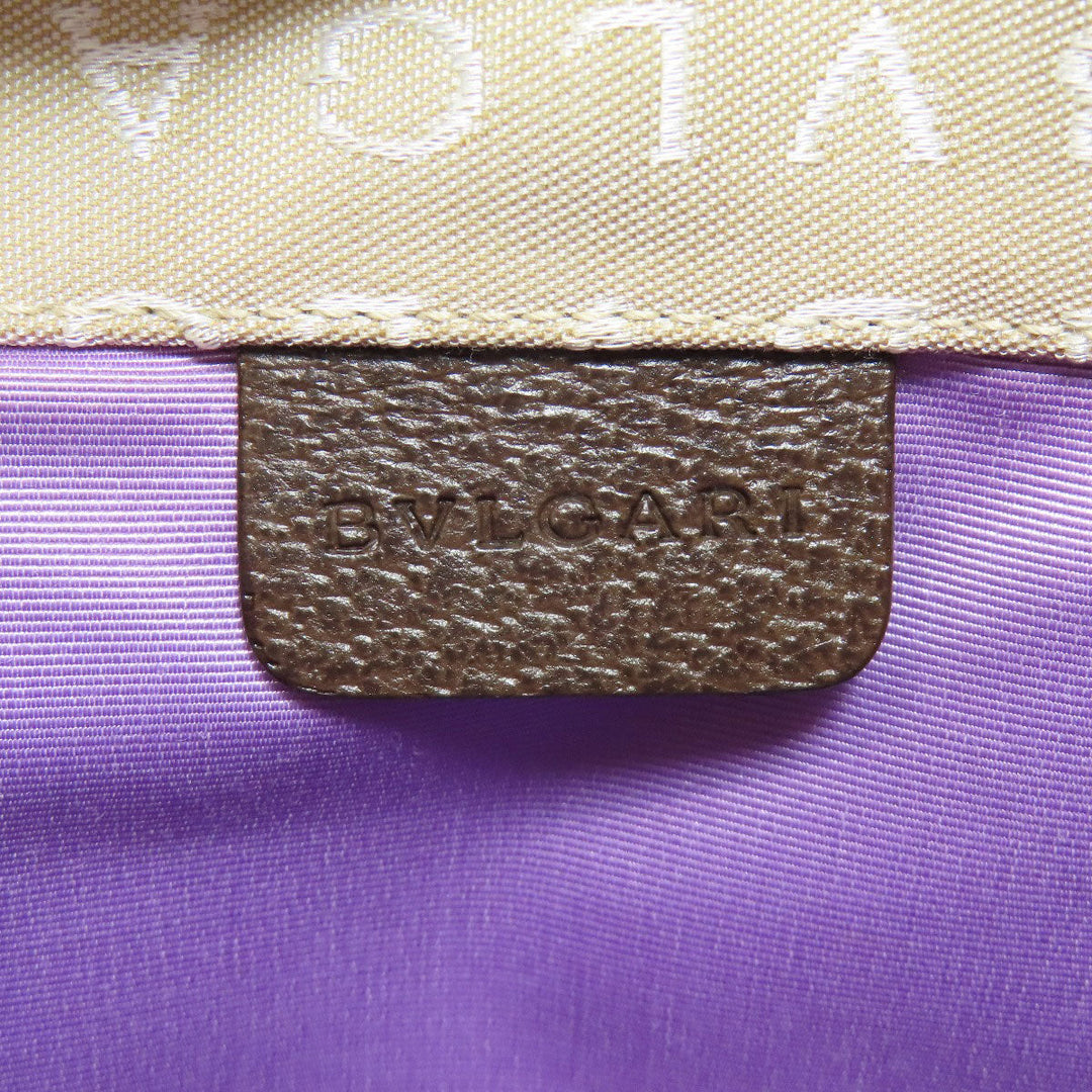BVLGARI Handbag canvas Brown Logomania Mini Tote Women Used Authentic