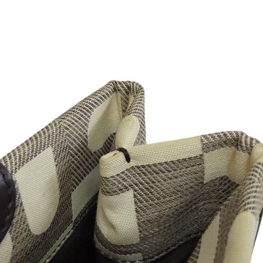 BALLY Tote Bag canvas Brown With logo Women Used Authentic
