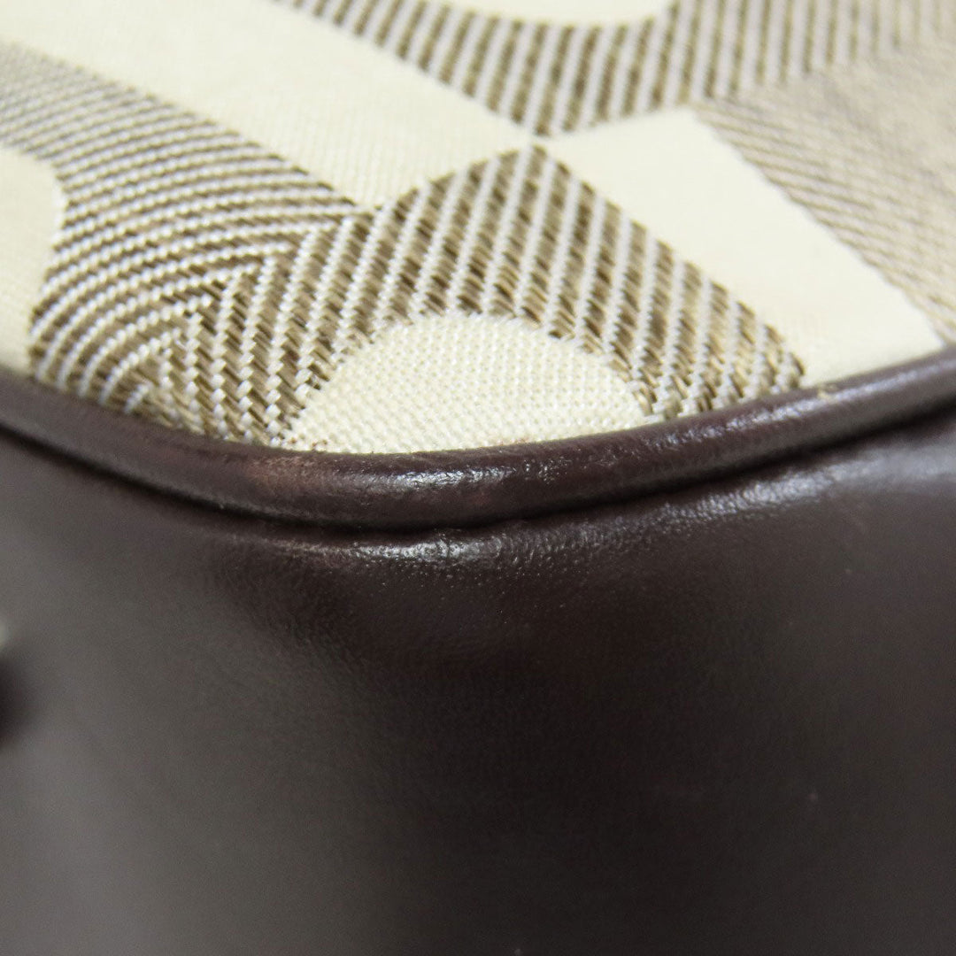 BALLY Tote Bag canvas Brown With logo Women Used Authentic